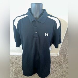 Men’s pre own as is Under Armour black heat-gear size XL polo shirt